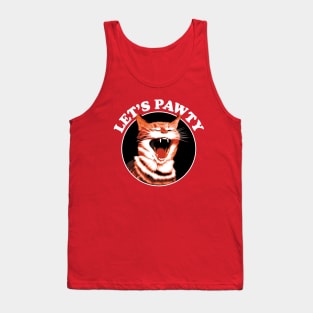 Let's Pawty | Funny Saying For cat Lovers Tank Top